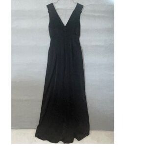 BCBG Generaton Black Pleated Maxi Formal/Prom Dress Halter Wide-Straps Sz‎ 8